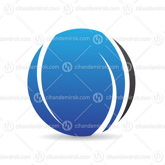 Blue and Black Abstract Spiky Circle Logo Icon