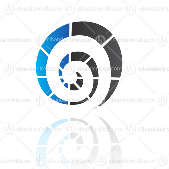 Blue and Black Abstract Spiral Logo Icon