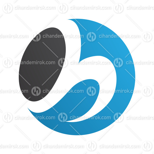 Blue and Black Circle Shaped Letter H Icon