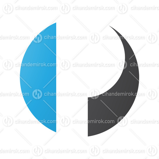 Blue and Black Circle Shaped Letter P Icon