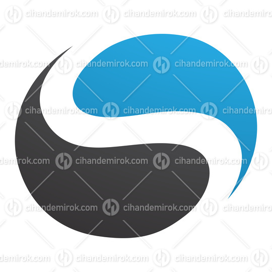 Blue and Black Circle Shaped Letter S Icon