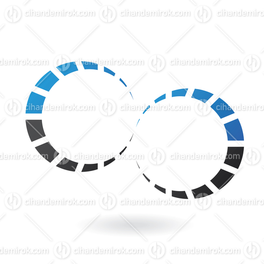 Blue and Black Cogs Abstract Logo Icon