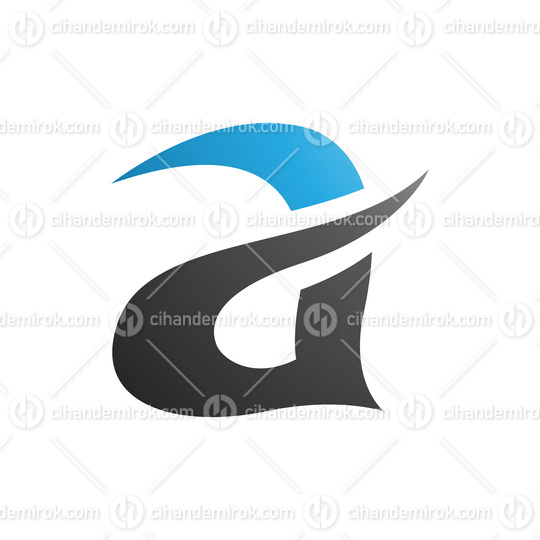 Blue and Black Curvy Spikes Letter A Icon