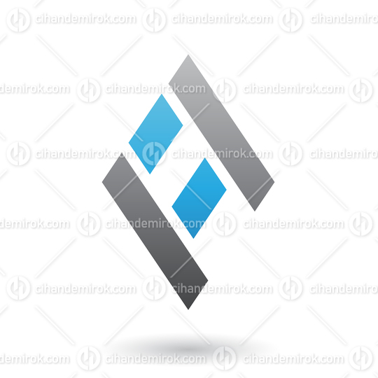 Blue and Black Diamond Shaped Letter A Vector Illustration