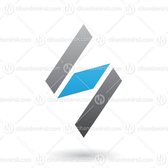 Blue and Black Diamond Shaped Letter S Vector Illustration