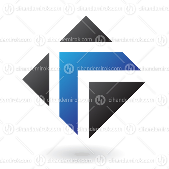 Blue and Black Diamond Square Arrow Logo Icon
