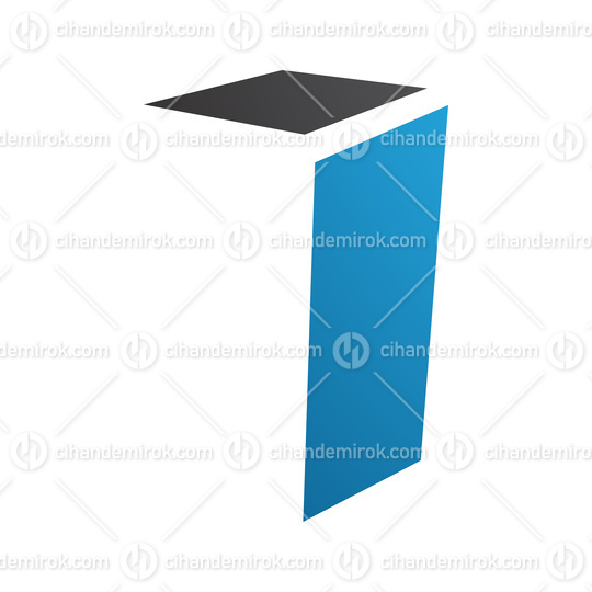 Blue and Black Folded Letter I Icon