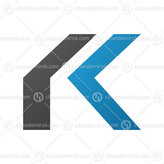 Blue and Black Folded Letter K Icon