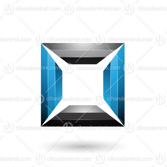 Blue and Black Glossy Square Frame Vector Illustration