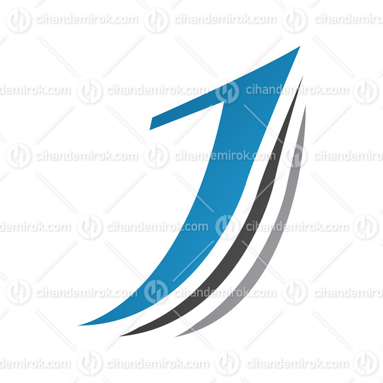 Blue and Black Layered Letter J Icon