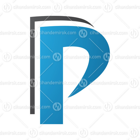 Blue and Black Layered Letter P Icon