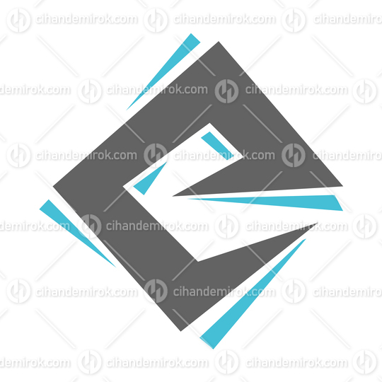 Blue and Black Layered Square Letter E Logo Icon - Bundle No: 044