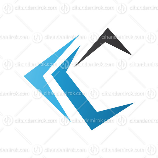 Blue and Black Letter C Icon with Pointy Tips