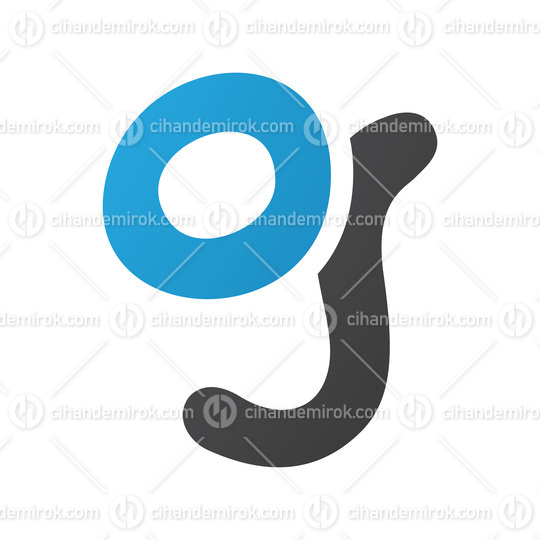 Blue and Black Letter G Icon with Soft Round Lines