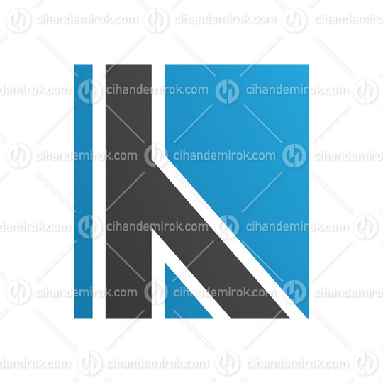 Blue and Black Letter H Icon with Straight Lines