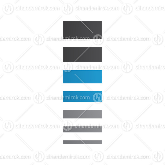 Blue and Black Letter I Icon with Horizontal Stripes