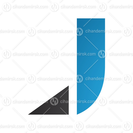 Blue and Black Letter J Icon with a Triangular Tip