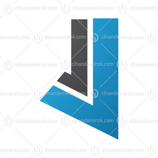 Blue and Black Letter J Icon with Straight Lines