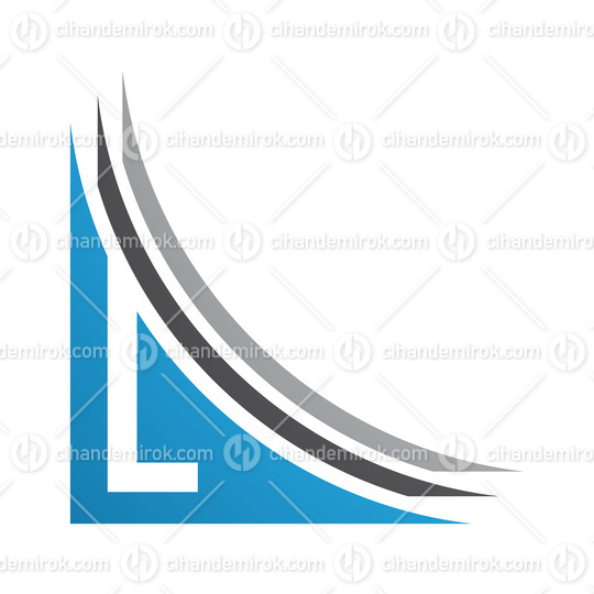 Blue and Black Letter L Icon with Layers