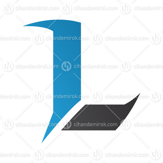 Blue and Black Letter L Icon with Sharp Spikes