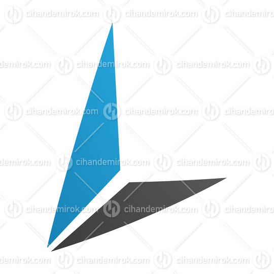 Blue and Black Letter L Icon with Triangles
