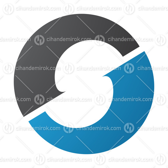 Blue and Black Letter O Icon with an S Shape in the Middle