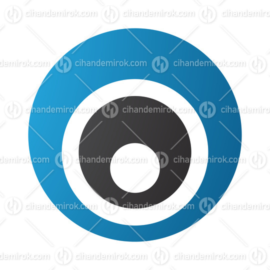 Blue and Black Letter O Icon with Nested Circles