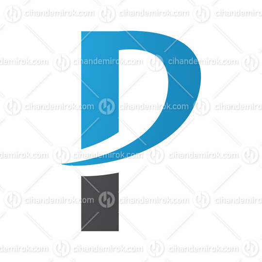 Blue and Black Letter P Icon with a Pointy Tip