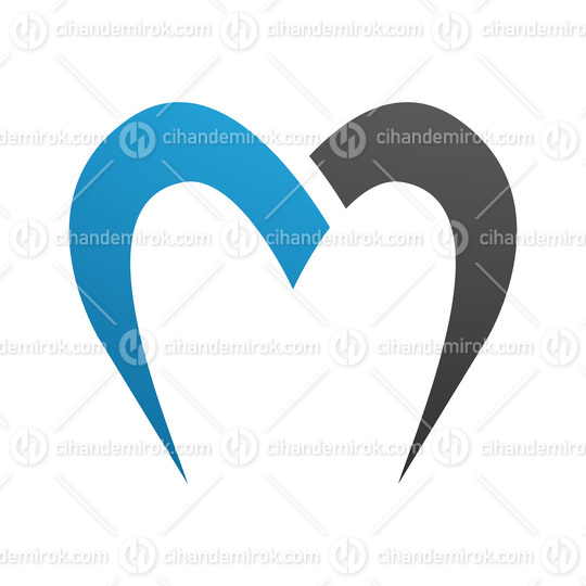 Blue and Black Parachute Shaped Letter M Icon