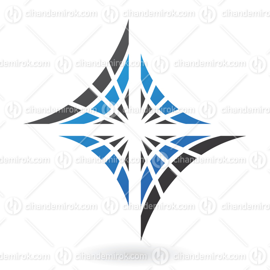 Blue and Black Rectangular Abstract Spider Web Logo Icon