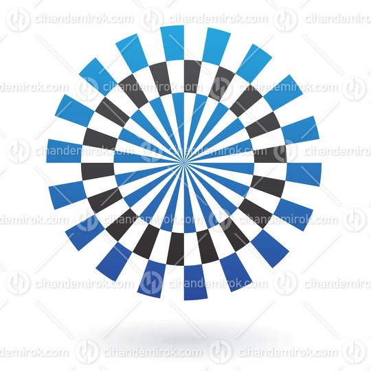 Blue and Black Rectangular Shapes Forming a Circle