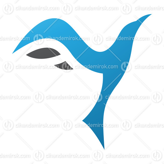 Blue and Black Rising Bird Shaped Letter Y Icon