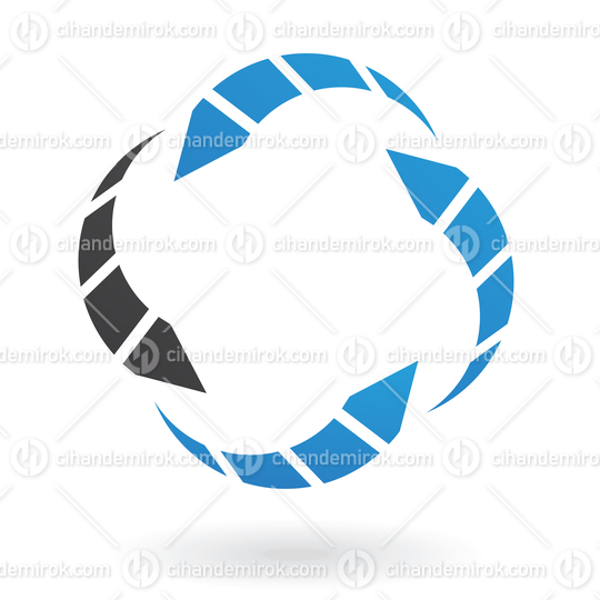 Blue and Black Rotating Arrows Abstract Logo Icon