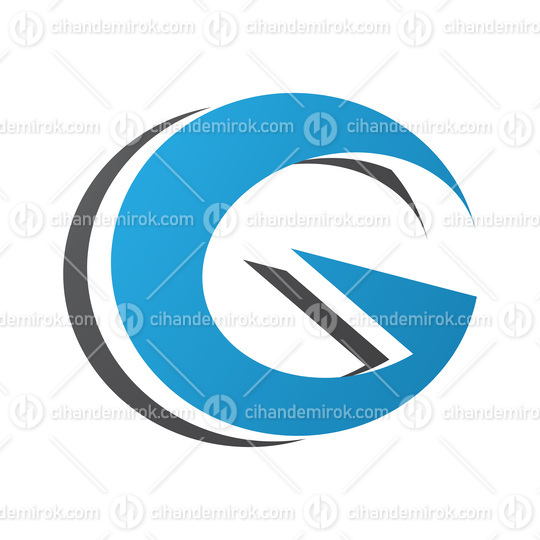 Blue and Black Round Layered Letter G Icon