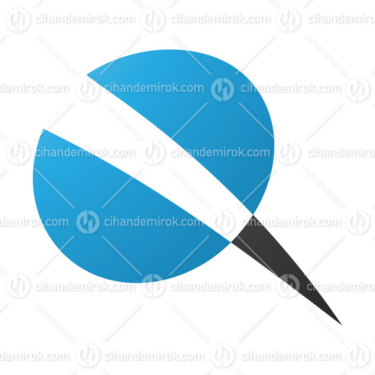 Blue and Black Screw Shaped Letter Q Icon