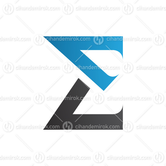 Blue and Black Sharp Elegant Letter E Icon