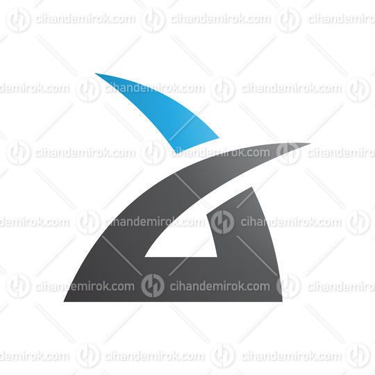 Blue and Black Spiky Grass Shaped Letter A Icon