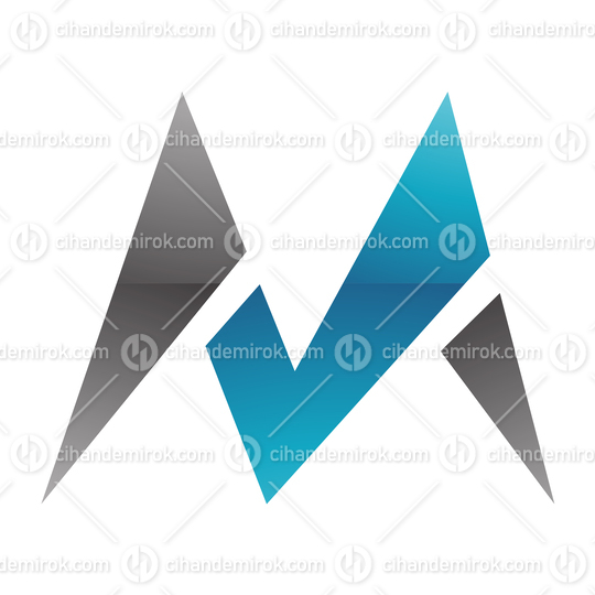 Blue and Black Spiky Letter M Logo Icon - Bundle No: 060