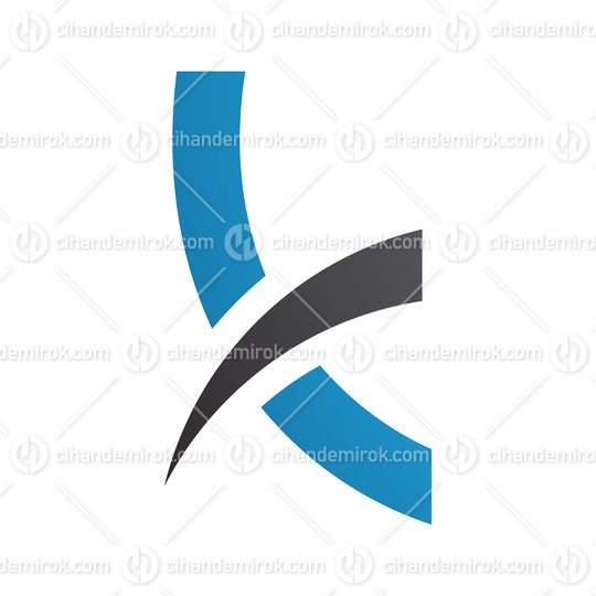 Blue and Black Spiky Lowercase Letter K Icon