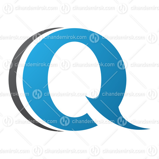 Blue and Black Spiky Round Shaped Letter Q Icon