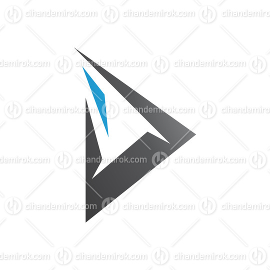Blue and Black Spiky Triangular Letter D Icon
