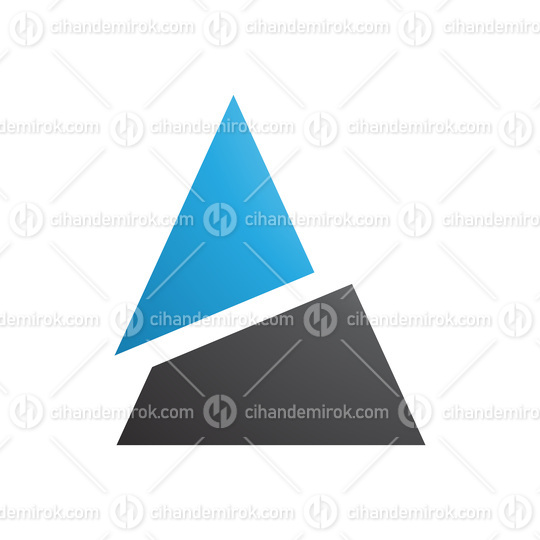 Blue and Black Split Triangle Shaped Letter A Icon