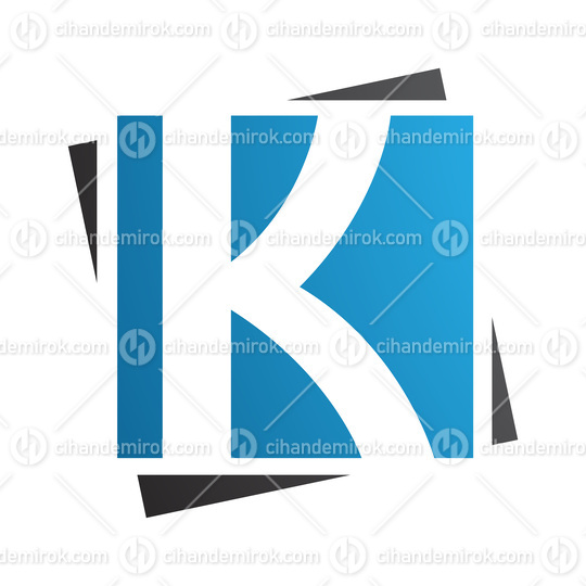 Blue and Black Square Letter K Icon