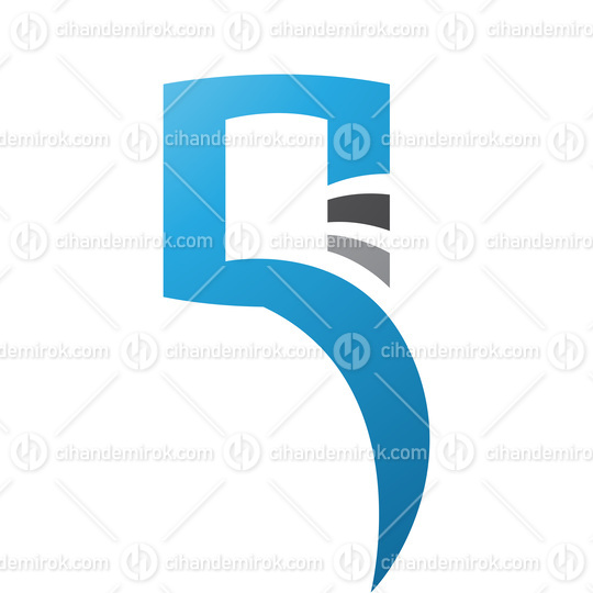 Blue and Black Square Shaped Letter Q Icon