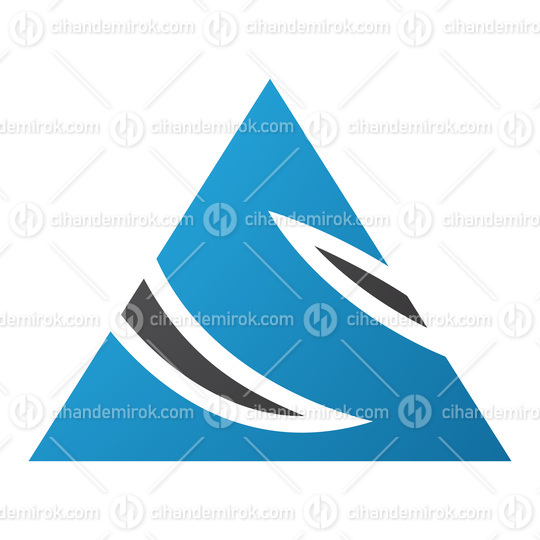 Blue and Black Triangle Shaped Letter S Icon