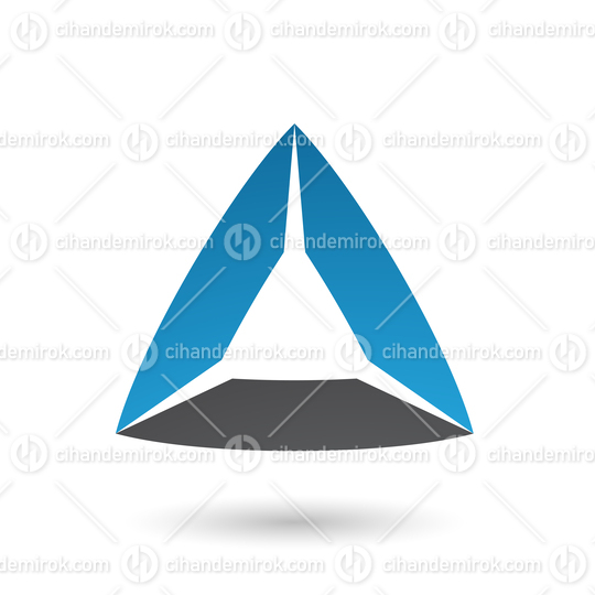 Blue and Black Triangle with Bowed Edges Vector Illustration