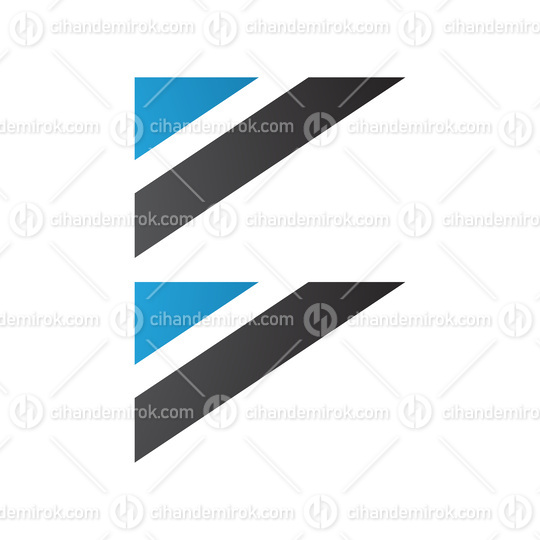 Blue and Black Triangular Flag Shaped Letter B Icon