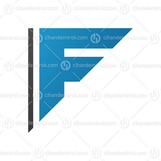 Blue and Black Triangular Letter F Icon