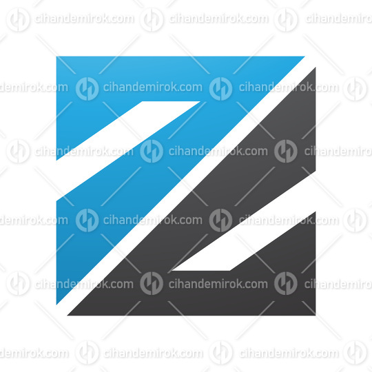 Blue and Black Triangular Square Shaped Letter Z Icon