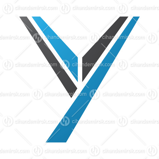 Blue and Black Uppercase Letter Y Icon